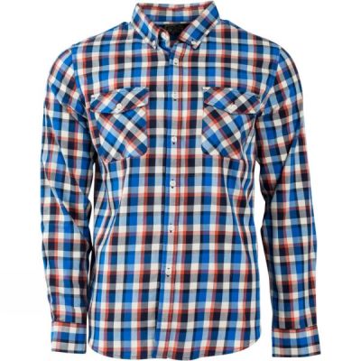 Camisa United By Blue Hawkweed Plaid Hombre - Naranjas / Azul Marino - Chile NLZ496375